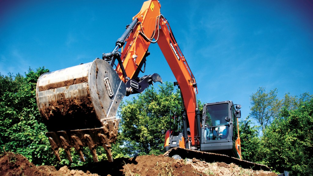 Doosan displays DX140LCR-5 excavator at World of Concrete