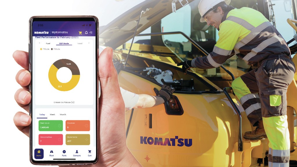 Fleet managers can view analytic data from other manufacturers in Komatsu's digital hub