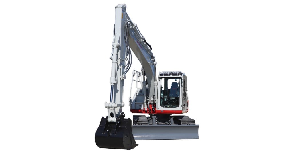 New reduced tail swing Takeuchi excavator has a maximum breakout force of 22,256 pounds