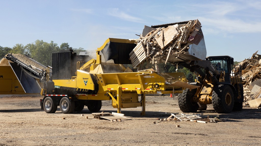 Vermeer horizontal grinder redesign improves wood waste recycling performance