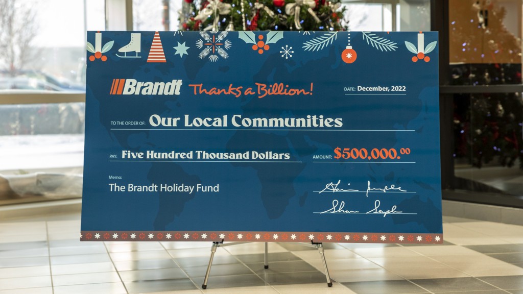 Brandt donates $500,000 to 14 non-profits around the globe