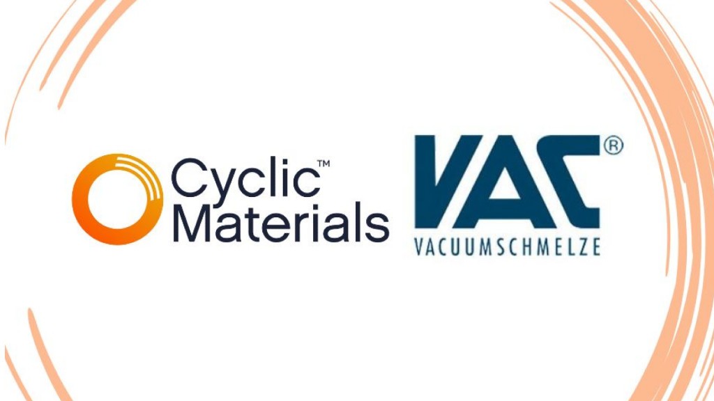 Cyclic Materials, Vacuumschmelze partner to recycle critical magnet manufacturing by-products
