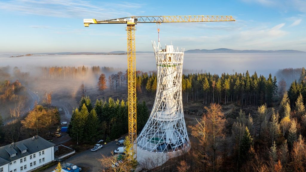 Liebherr tower crane helps construct world's largest witch's broom