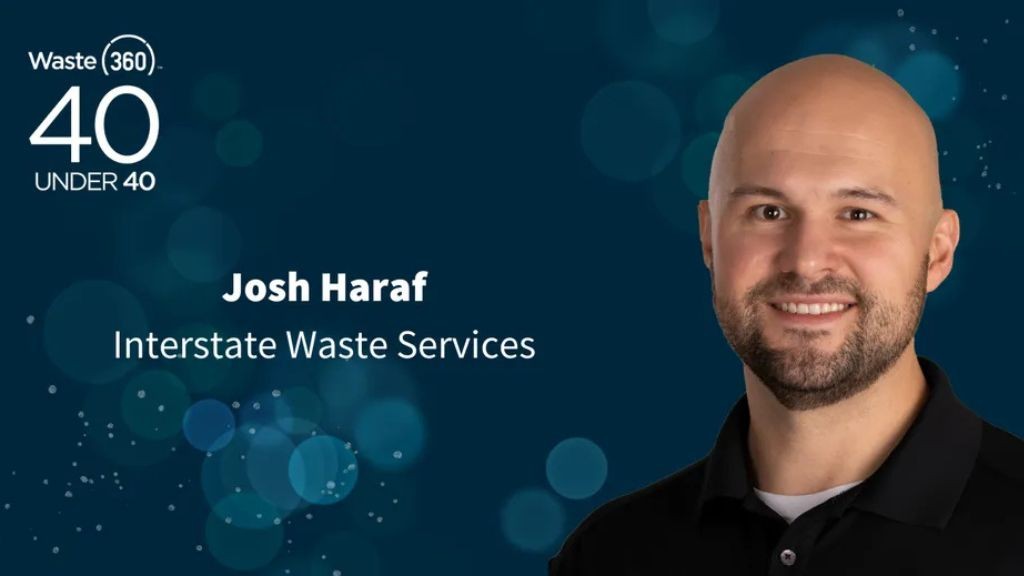 IWS Vice President Josh Haraf named one of Waste360's 40 Under 40