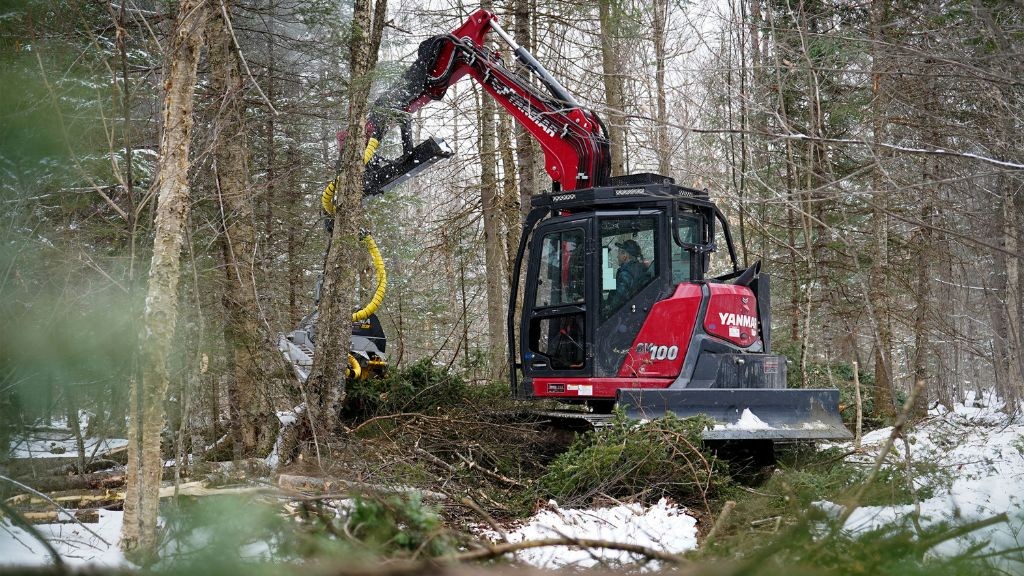 (VIDEO) Watch Yanmar’s compact and manoeuvrable excavator manage maple trees in Quebec’s sugar capital