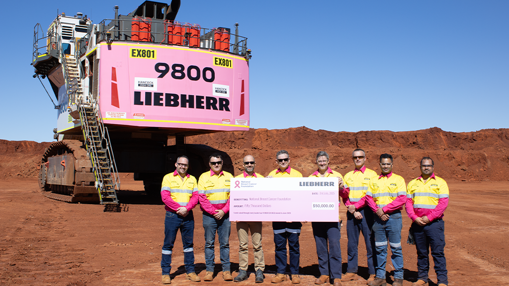 (VIDEO) Liebherr’s custom pink R 9800 mining excavator raises funds for breast cancer research