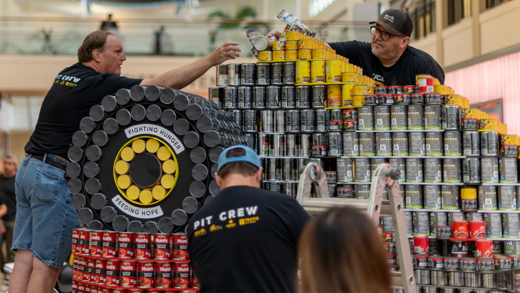 JCB DIGatron Monster Jam Truck goes CAN-tastic for the San Antonio Food Bank