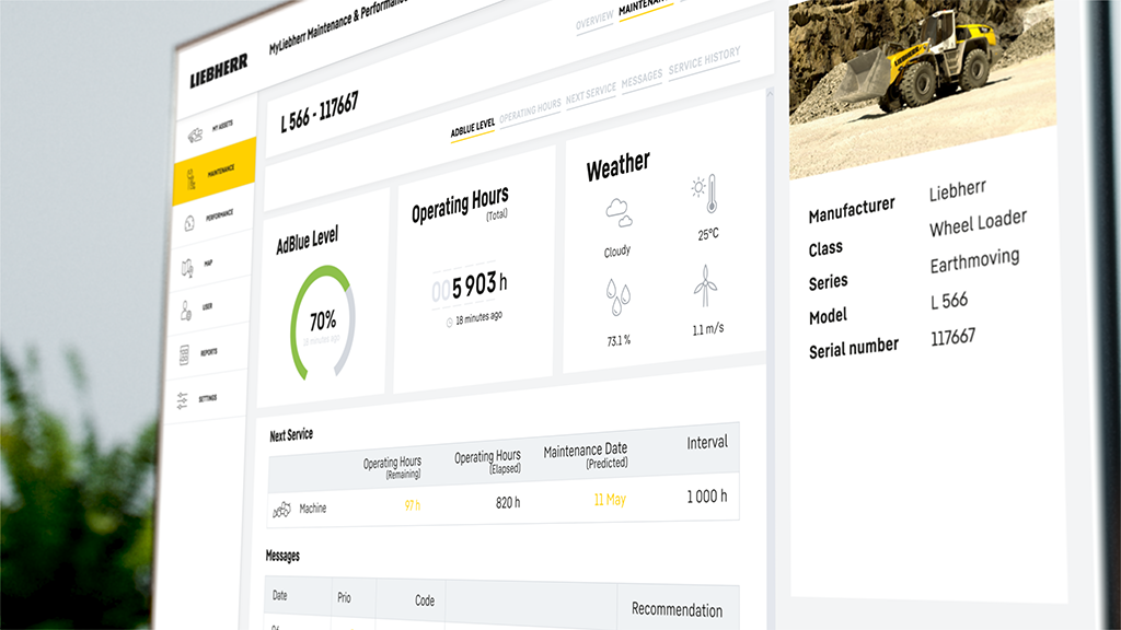 Liebherr updates digital services for earthmoving and material handling machines
