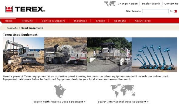 Terex launches dedicated used equipment website