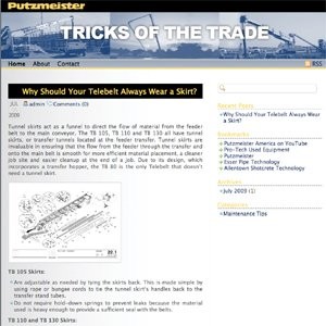 "Putzmeister Tricks of the Trade" interactive blog provides helpful tips for Telebelts "Putzmeister Tricks of the Trade" interactive blog provides helpful tips for Telebelts