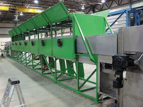 The tunnel portion of the new TR-900, EWS' prototype reverse polymerization tire recycler.