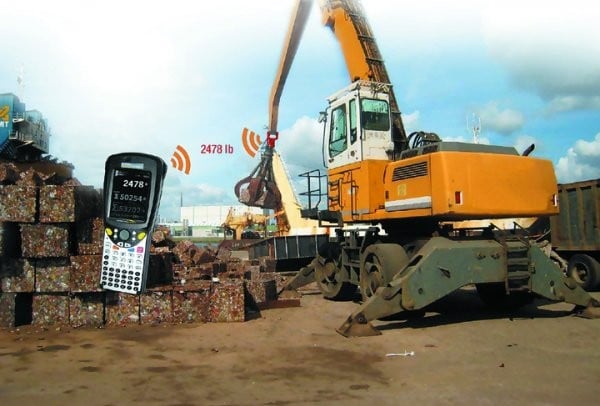 Wireless grapple scale allows scrap operations to add in-motion weigh capacity