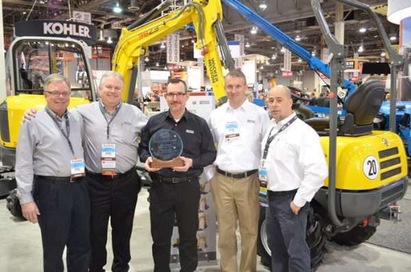 Wacker Neuson Canada received the Canadian Rental Association Supplier of the Year for 2012 award. The award was presented during the American Rental Association show that took place in February 2013 in Las Vegas, NV. Wacker Neuson Representatives in attendance at the show, (l to r) Robert Phaneuf, vice president of international sales, Doug Krasowski, district manager, Western Canada, Dean Nasato, district manager, Central Canada, Troy Murphy, national sales manager and Stephane Riggi, district manager, Eastern Canada. Missing from the photo, David Jewell, general manager. Wacker Neuson Canada received the Canadian Rental Association Supplier of the Year for 2012 award. The award was presented during the American Rental Association show that took place in February 2013 in Las Vegas, NV. Wacker Neuson Representatives in attendance at the show, (l to r) Robert Phaneuf, vice president of international sales, Doug Krasowski, district manager, Western Canada, Dean Nasato, district manager, Central Canada, Troy Murphy, national sales manager and Stephane Riggi, district manager, Eastern Canada. Missing from the photo, David Jewell, general manager.