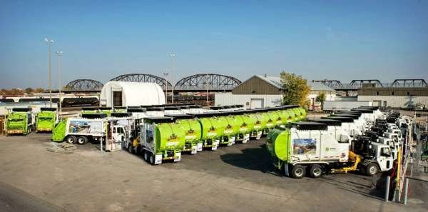 At Emterra Environmental's Winnipeg operations, a CNG fuelling station was installed to support 60 Heil Rapid Rail side loaders and PT 1000 rear loaders.
