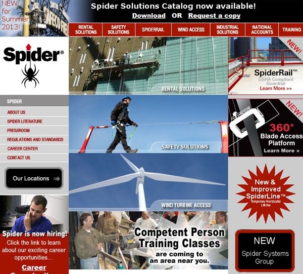 Spider Solutions Catalog for the suspended scaffold industry