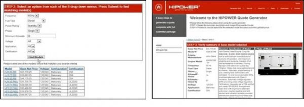 HIPOWER SYSTEMS debuts online generator quoting system; makes it easy for distributors to match customers' needs