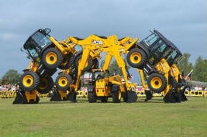 JCB's &quot;Dancing Diggers&quot; backhoe stunt team will perform numerous shows daily at Booth #1559 in the Gold Lot at CONEXPO 2014.