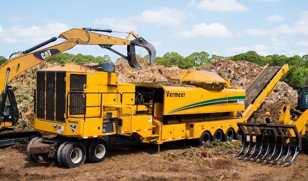 Vermeer's TG 9000 tub grinder is available with diesel or electric power