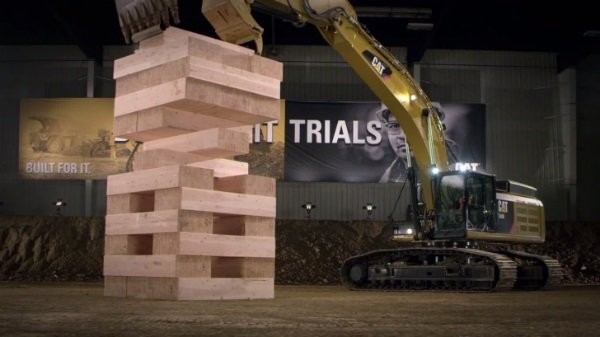 Playing Jenga with Excavators