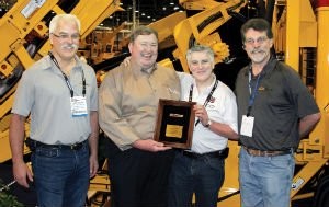 From left: Trevor Ward, Lonetrack Equipment Inc.; James Hayward, GOMACO United States and Canada Western District Sales Manager; Willie Thompson, Chieftain Equipment Inc.; and Hugh Porter, Lonetrack Equipment