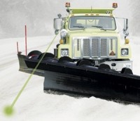 Laser lets drivers guide wing plow more safely