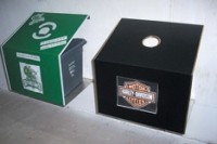 Wall mounted recycling stations designed for public buildings