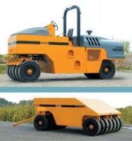 Rubber-tired powered and towed asphalt rollers