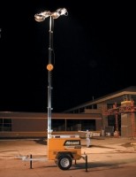 Easier light tower setup, towing and storage