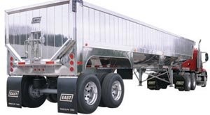Square-box dump trailer with a round bottom