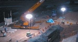 Proper lighting makes nightime road repairs safer