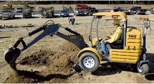 Zero-turn, wheeled, towable mini-excavators