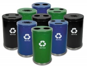 One- to three-stream recycling containers