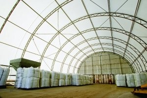 Steel-framed, fabric covered buildings