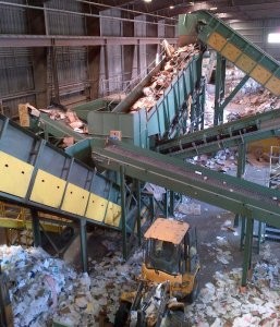 Dry commercial materials recycling system