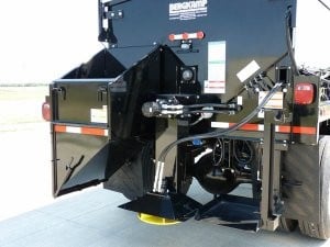 Bergkamp’s FP5 Sand Spreader attachment maximizes truck utilization and disperses sand in widths up to 34 feet