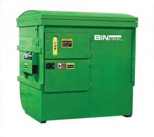 Self-contained waste compaction bin