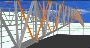 Hybrid metal building open web rafter system