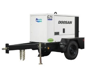 Doosan G25 mobile generator offers dependable and quiet operation