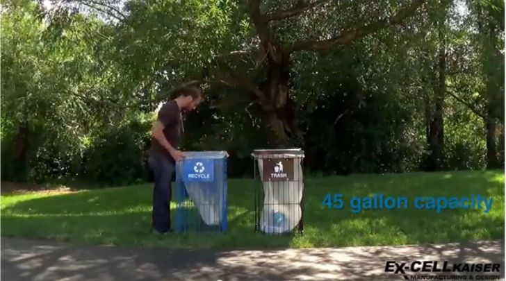 Fully Collapsible Outdoor Recycling Receptacle