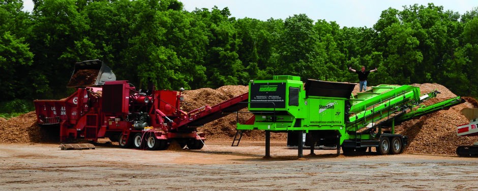 Lowe Products’ Neuenhauser 2F star screen is required to keep pace with their 1,100-hp Morbark grinders.