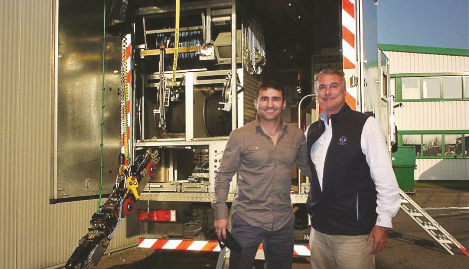 Jack Conie, president of Ca-Botics (right) and Afshin Hamed, vice president of STAR Canada, in front of the STAR remote-controlled robot system. Jack Conie, president of Ca-Botics (right) and Afshin Hamed, vice president of STAR Canada, in front of the STAR remote-controlled robot system.