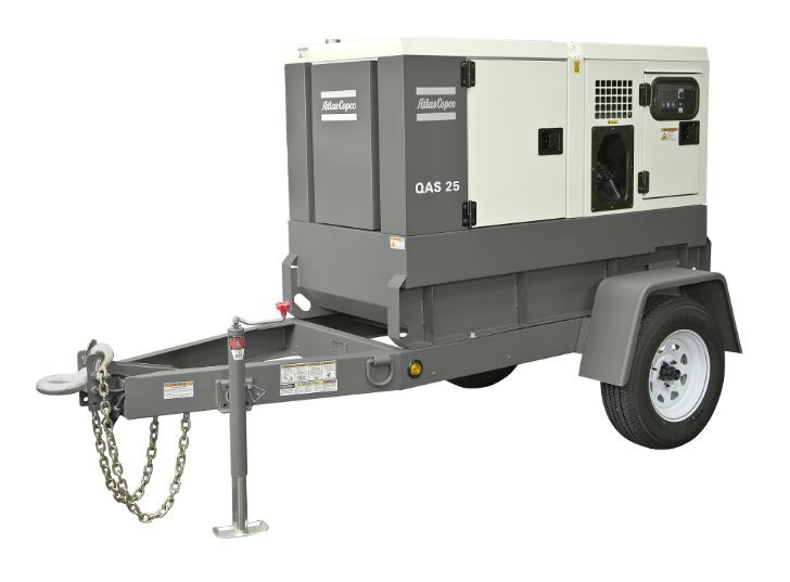 Atlas Copco’s QAS 25 generator has a small footprint and can operate for as long as 45 hours on one tank of gas. The generator was on display December 8-11 at Booth 1800 during the POWER-GEN International tradeshow in Orlando, Florida.