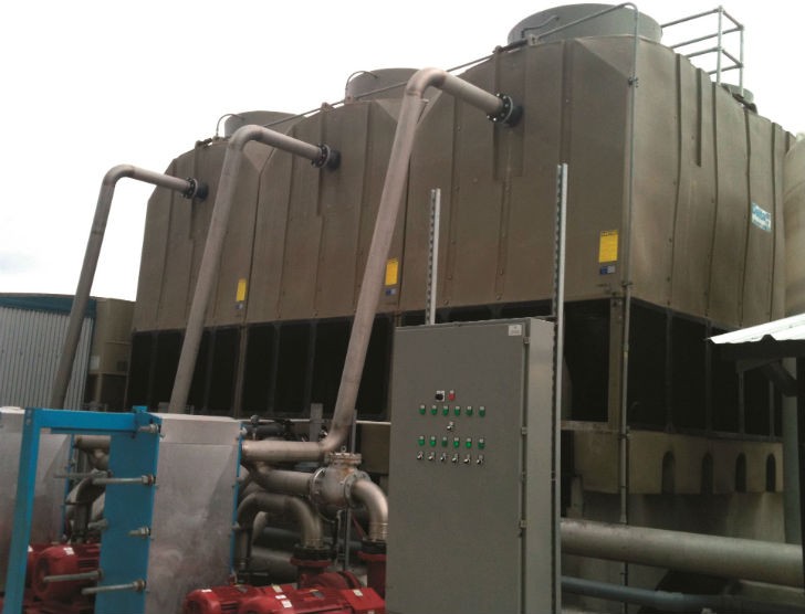 Compact cooling tower and heat exchanger cuts energy use