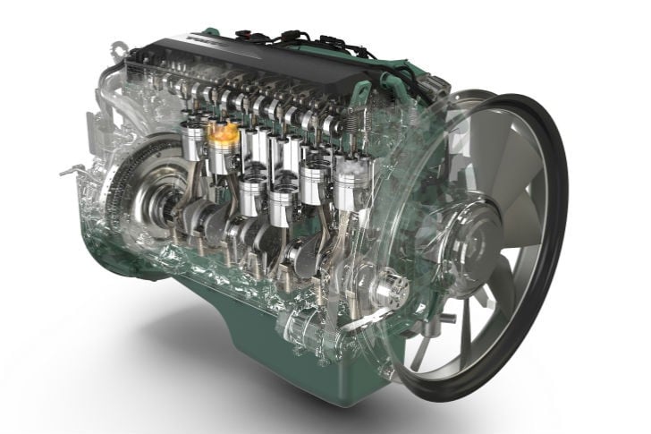 The new Volvo Penta D8 off-road diesel engine is on display at Intermat 2015.