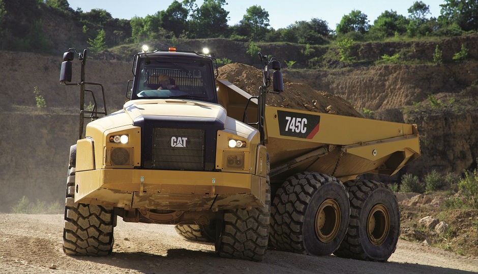 The 745C can haul 45 tons (41 metric tons).