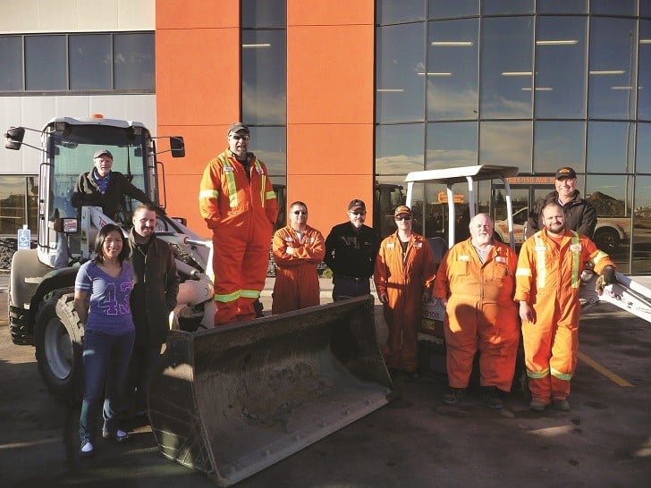 Staff in front of the new Compact Rentals’ facility .