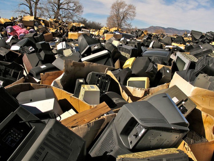 Gaylords of old TVs dumped by Stone Castle LLC, in Parowan, Utah. Copyright BAN 2014. 