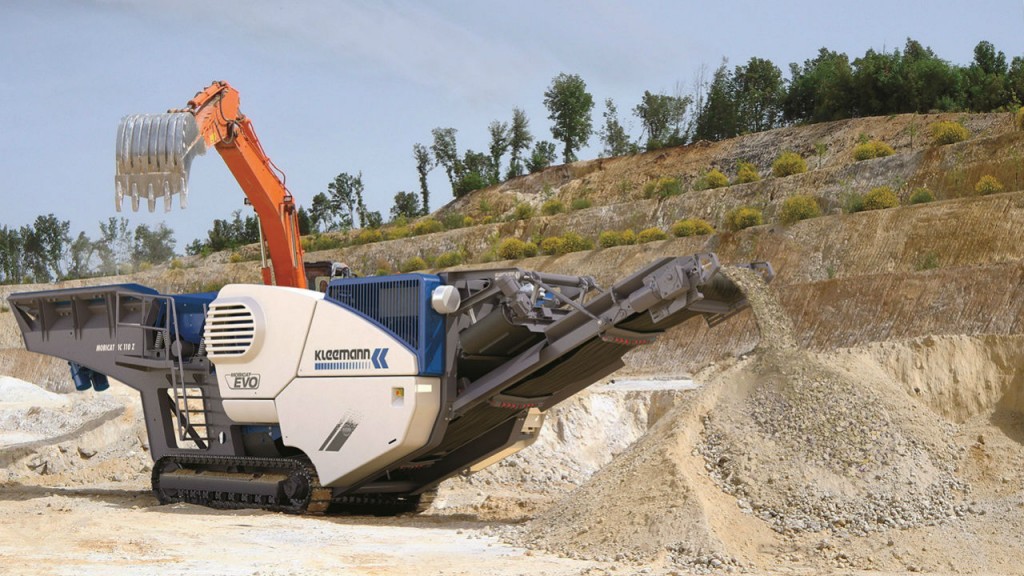 The Mobicat MC 110 Zi EVO mobile jaw crusher.