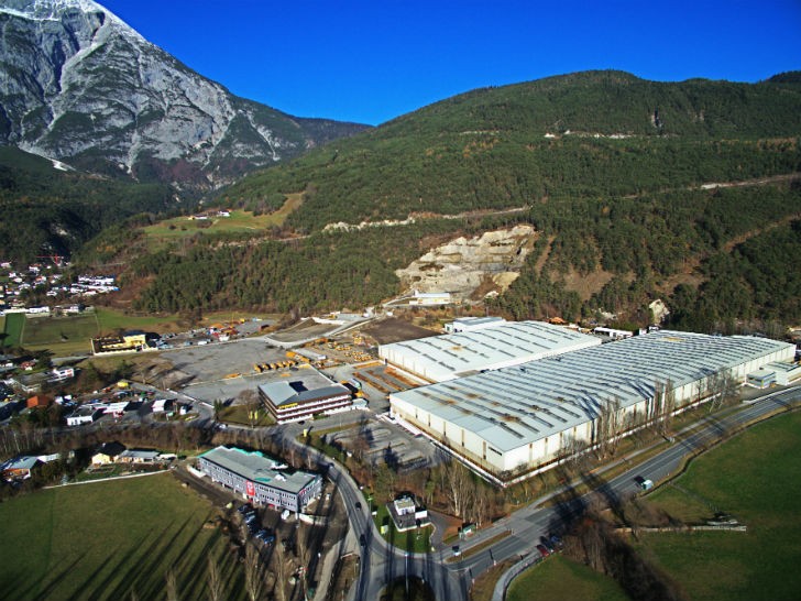 View of the plant of Liebherr-Werk Telfs GmbH.