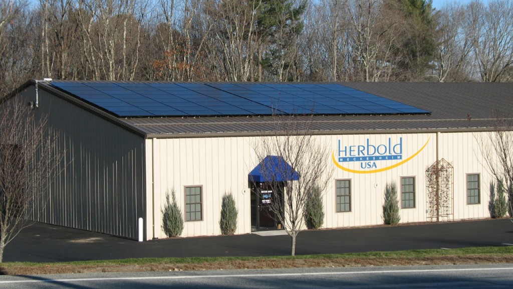 Rooftop solar energy system at Herbold USA in Rhode Island facility.